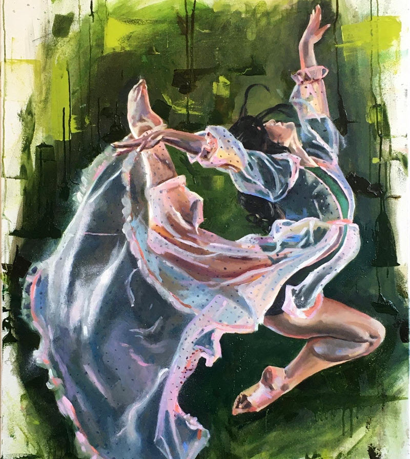 Dancer Study 2, an oil painting by Tony Lipps
